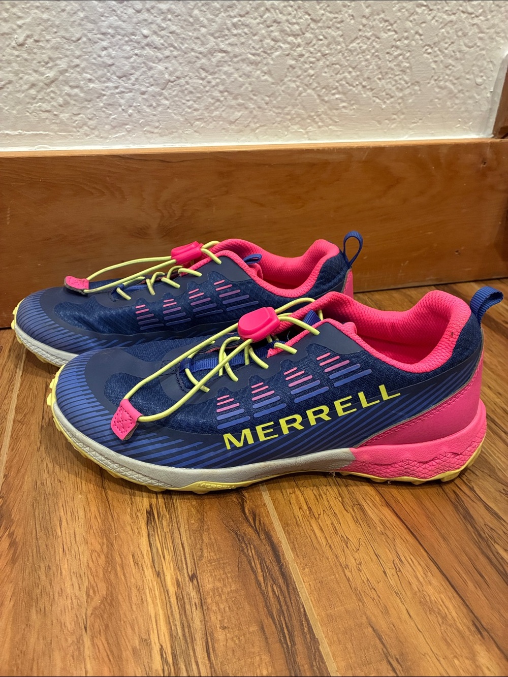 Merrell Kids Navy, Hot Pink and Neon Yellow Trail Sneakers
